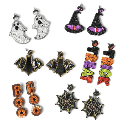 Witch Please Beaded Statement Earrings