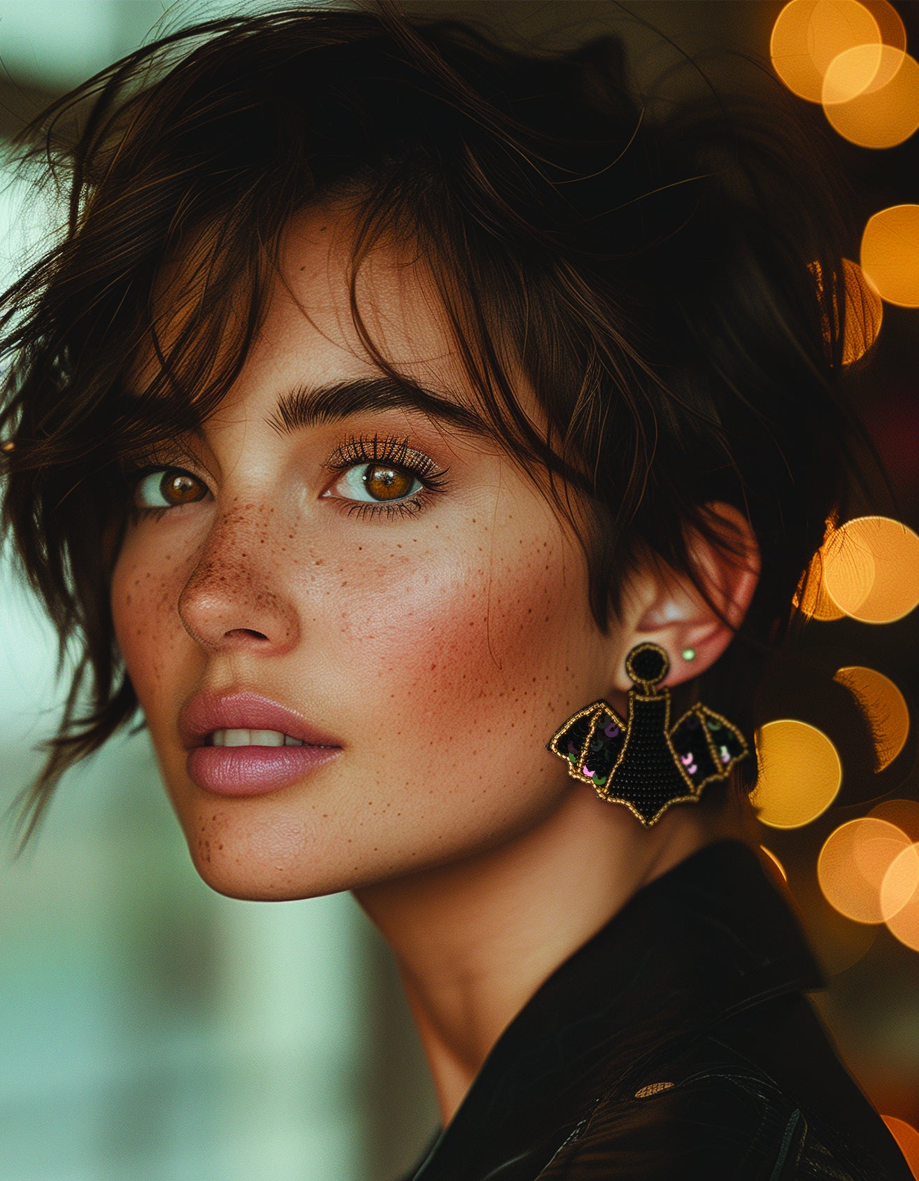 Witch Please Beaded Statement Earrings