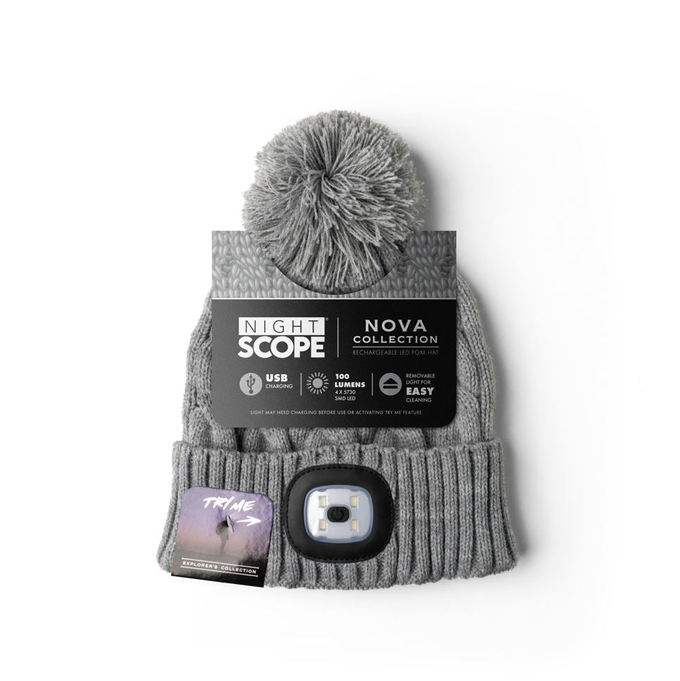 Nova Collection Rechargeable LED Pom Hat