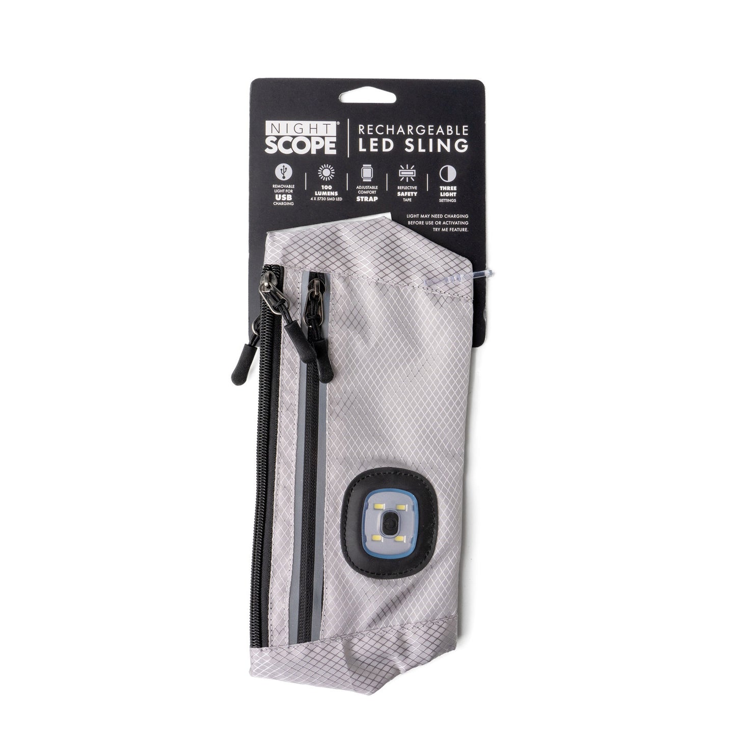 Sling Bag With Reflective Zippers