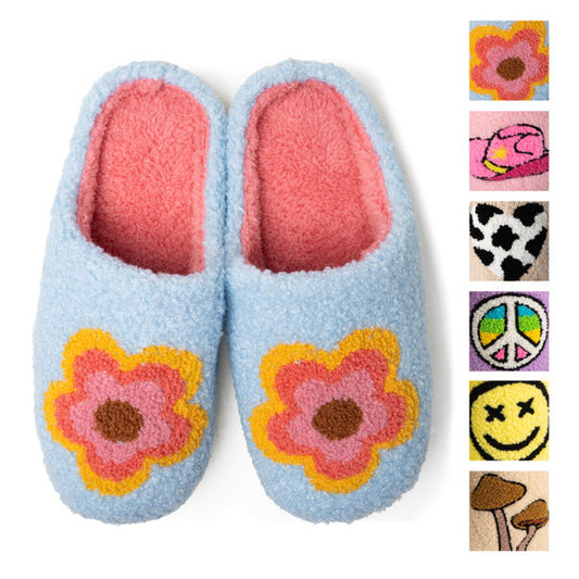 Lounge Out Loud Super Fuzzy Slipper Slides